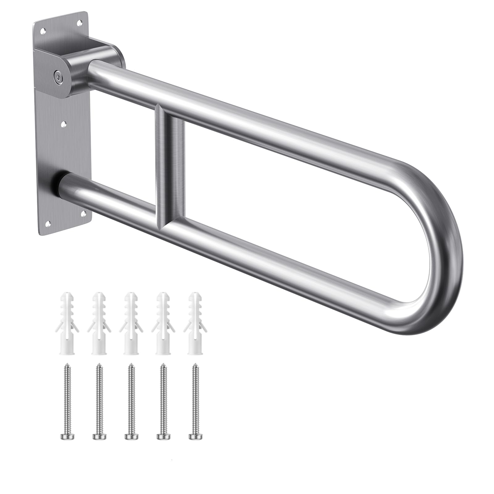 60cm Maniglione Bagno Disabili, Maniglioni Bagno per Anziani, Acciaio inossidabile 304, Capacità di Carico 150 kg, Maniglione Ribaltabile Bagno per Anziani, Incinta, Disabili