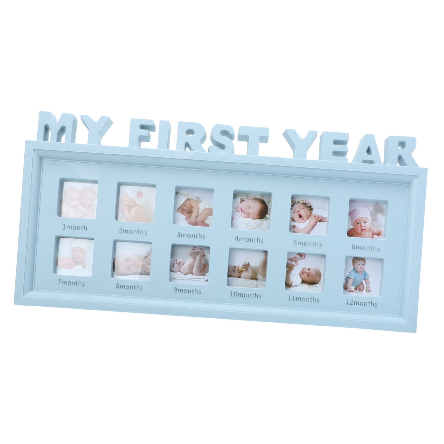 CIMAXIC Baby First Year Photo Frame 12 Month Milestone Wall or Table Photo Display