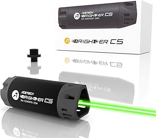 ACETECH Airsoft Pistol/Riffle Tracer Unit Brighter CS 14mm CCW Negative Thread with M14- to M11+ Adaptor Green/Gel BB LED Beam Lighting Effect