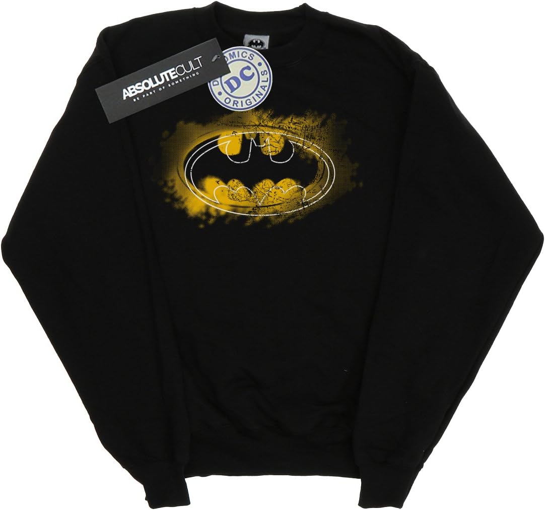 DC Comics Boys Batman Spray Logo Sweatshirt 12-13 Years Black