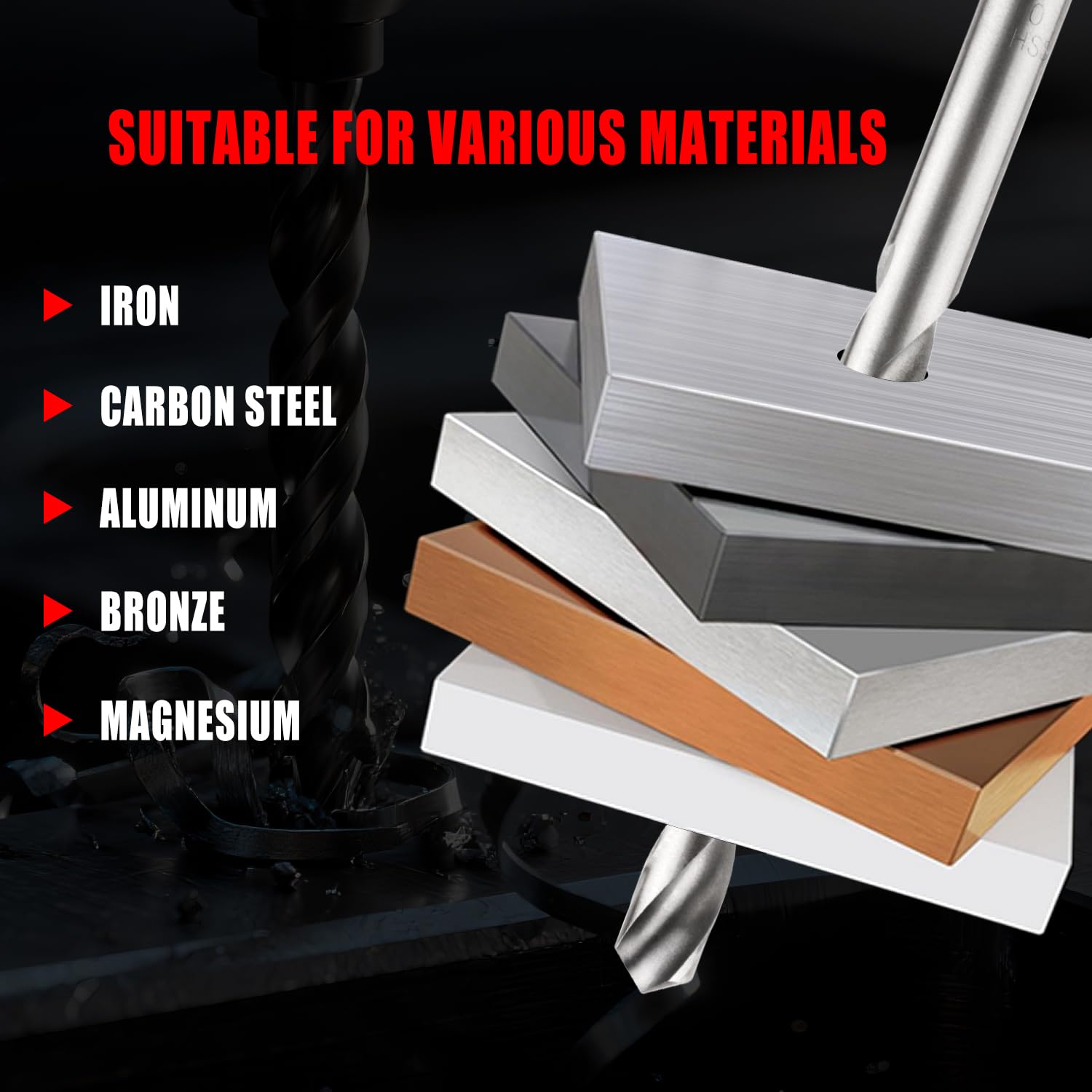 Kit di riparazione per filettature, 131 pezzi, kit di riparazione HSS per trapano elicoidale SAE e Metric M5 M6 M8 M10 M12