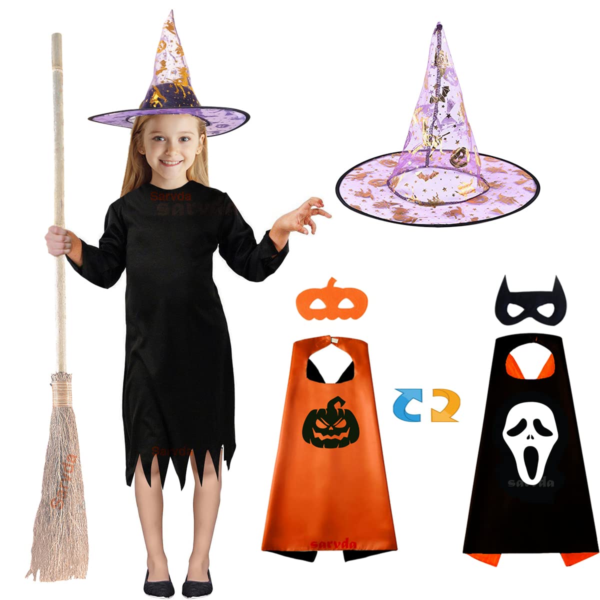 Sarvda Halloween costumes for girls | Halloween costumes | Halloween dress for girls | Witch Costumes for girls| scary halloween witch |Halloween Costumes girls for age 2,3,4,5,6,7,8,9,10 yrs (B0BFFRCHJ8) Amazon Price History, Amazon Price Tracker