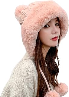 Sombreros para hombre de invierno con bola de pelo gruesa, color sólido, gorro de punto con costado