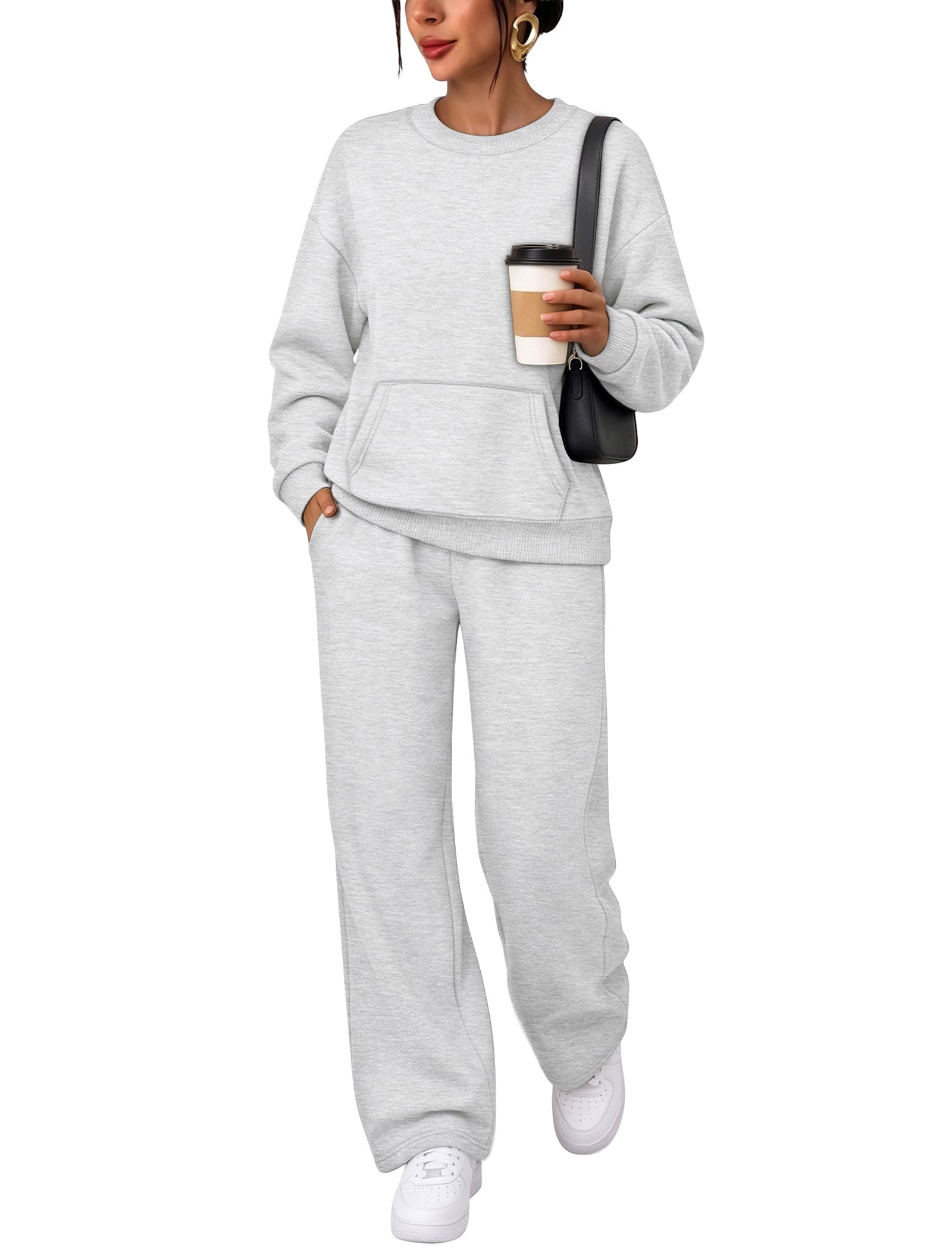 Sampeel Sweatsuits Women 2 Piece Outfit Lounge Sets Tracksuits Fall Fashion | Matchiong Fashion Clothing, Wide Leg Pants, Airport, Euro Vacation, Teacher Outfits, Leisure, Work Out, Winter Clothes
