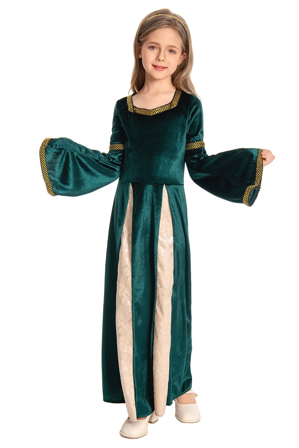 Disfraz de princesa medieval para niña, renacentista, vestido de rey