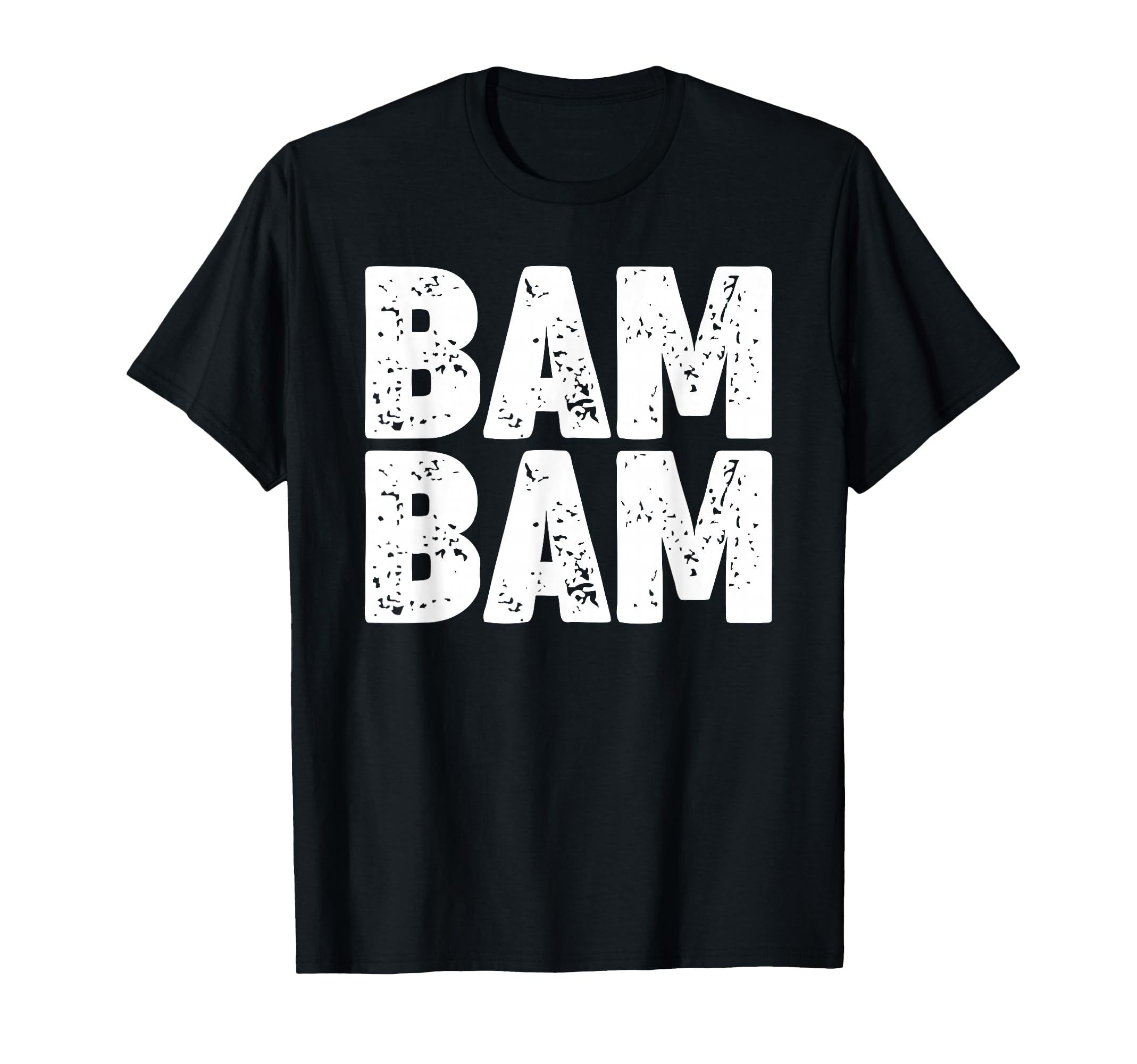 Miftees Unisex-Youth Black Small Classic Fit Bam Bam T-Shirt