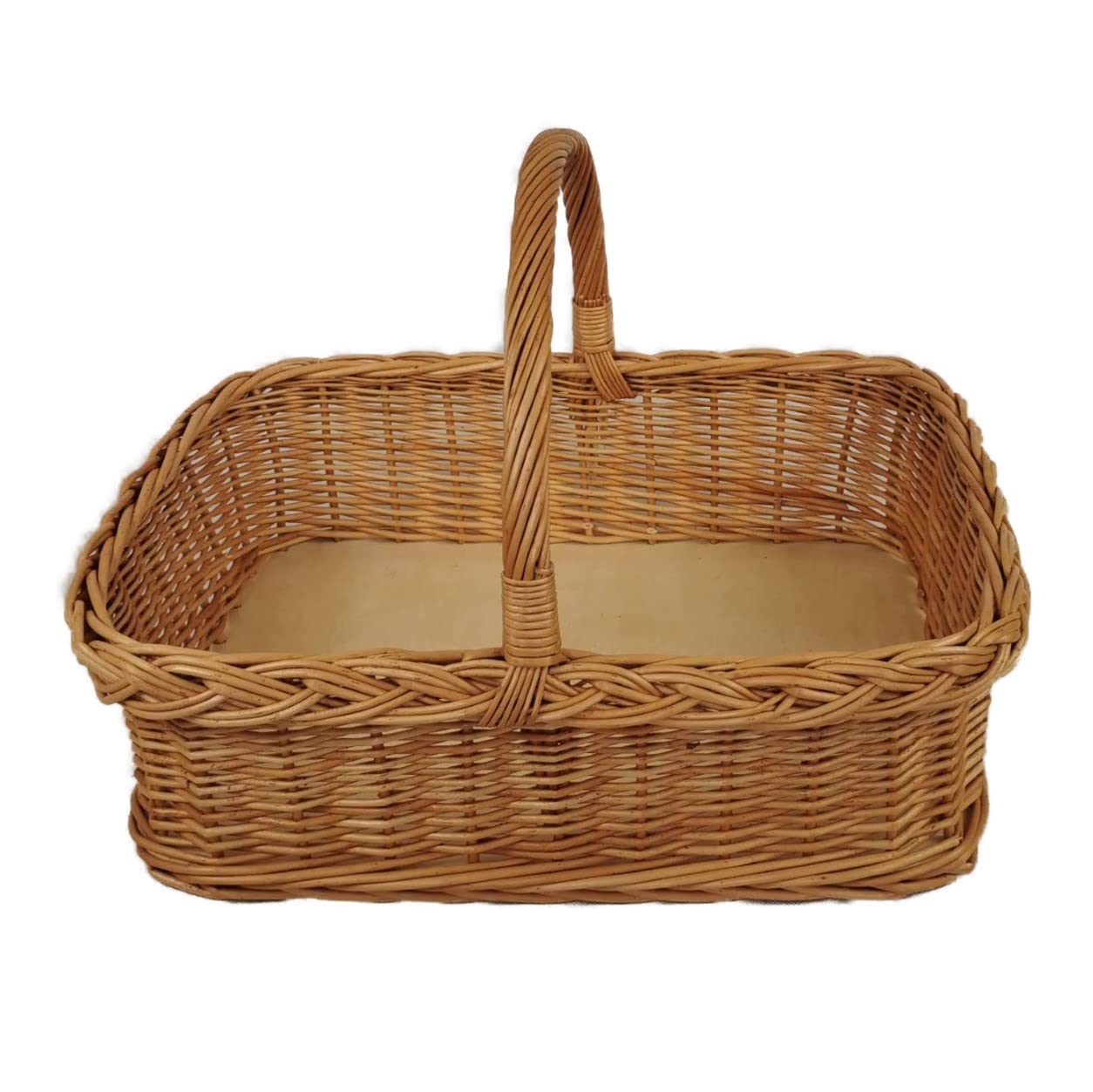 Weidentablett mit Henkel Braun Natur Rechteckig ca. 52x40x35 cm