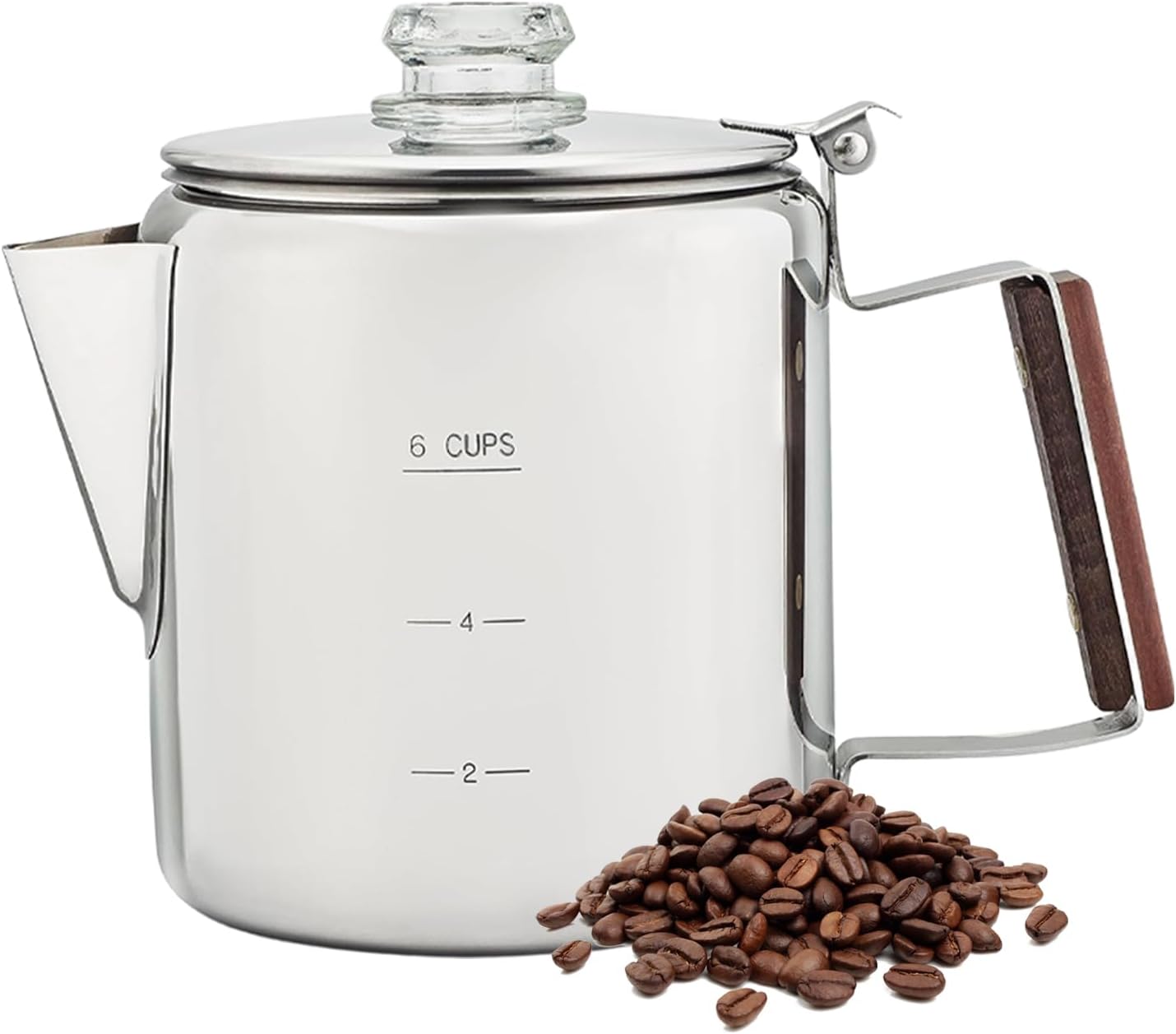 Coffee Maker, Stainless Steel Coffee Pot Camping, Stainless Steel Machine Portable Vintage Design for Commercial and Outdoor Activities