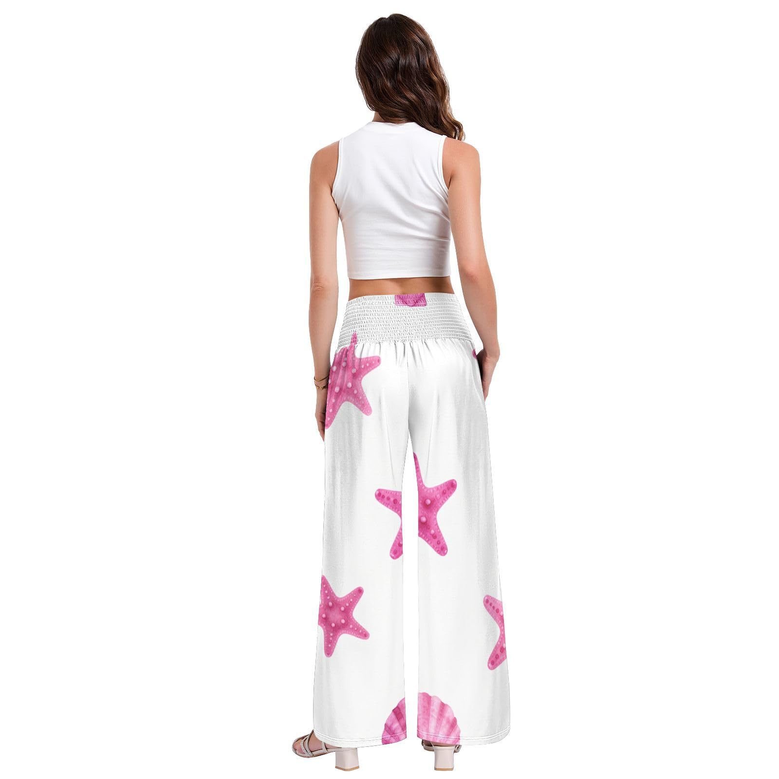 FRODOTGV Coral Shells - Pantaloni da yoga da donna, larghi, per rilassarsi a casa