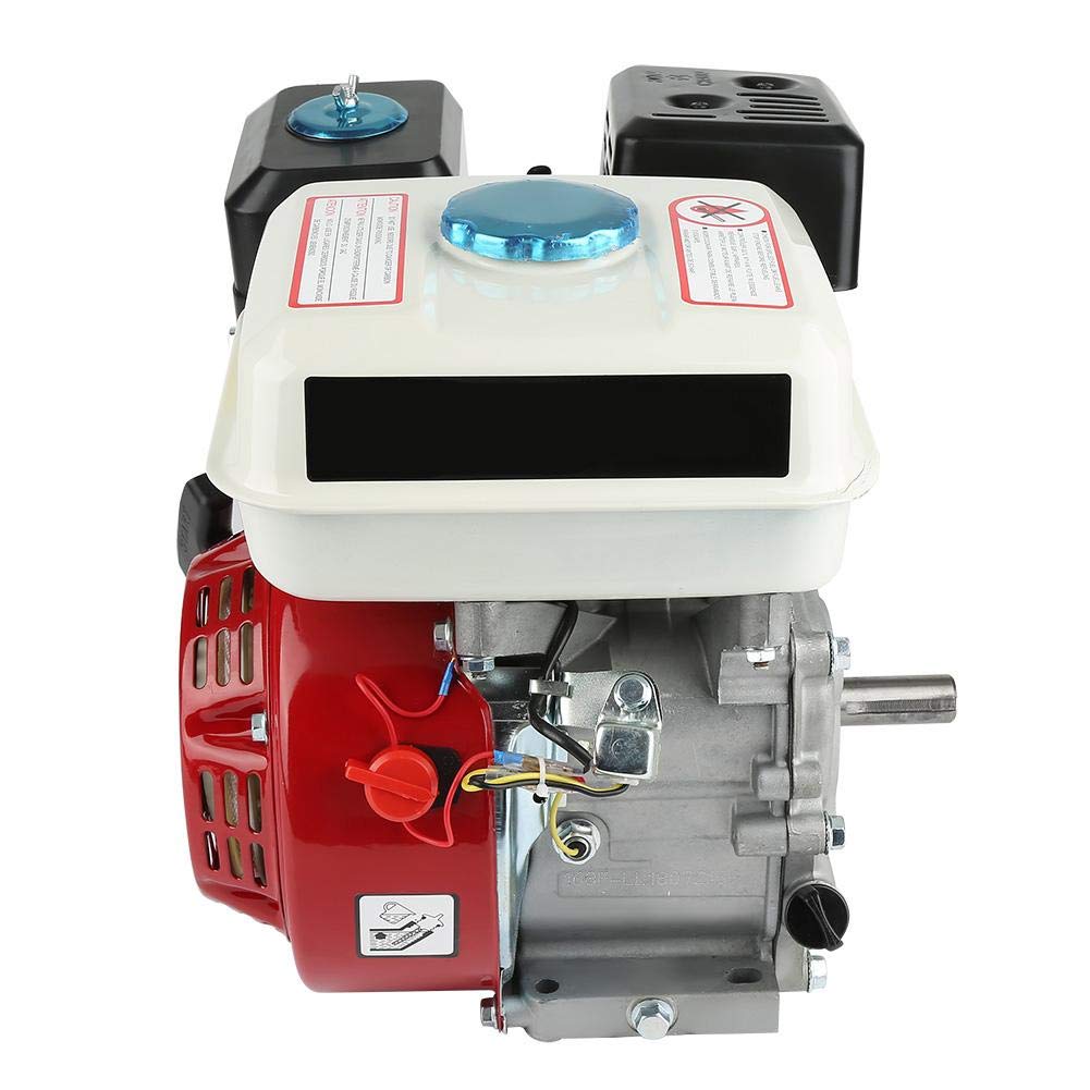 Ticfox Moteur à Essence, 4 Temps 6.5HP Pull Start 168F OHV Moteur à Essence de Remplacement pour Équipements Industriels Et Agricole