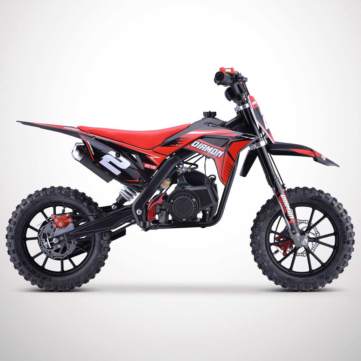 Orion Mini Cross 49 50cc 2T Rouge | Mini Moto Enfant, Pocket Bike Cross, Fourche Inversée, Freins Disque Wave, Limiteur de Vitesse