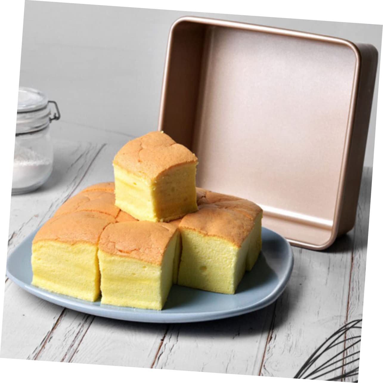 TOPBATHY Teglia Quadrata per Torta Antiaderente, 1 Pezzo, in Acciaio Inox | Teglia da Forno Antiaderente, Facile da Pulire, per Torte e Pane, in Cucina, per l'Uso Quotidiano