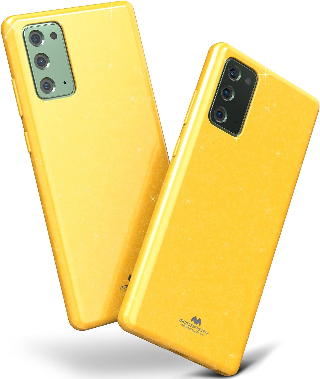 GOOSPERY Pearl Jelly for Samsung Galaxy Note 20 6.7"(2020) 5G Case, Vivid Color with Light Shimmer Jewel Effects Glitter Sparkles Shine Look Slim Thin TPU Rubber Back Cover (Yellow)