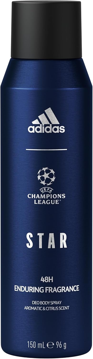 Adidas UEFA Star Edition, Deo-Spray für Herren, vegane Formel, 48 Stunden Schutz, 150 ml
