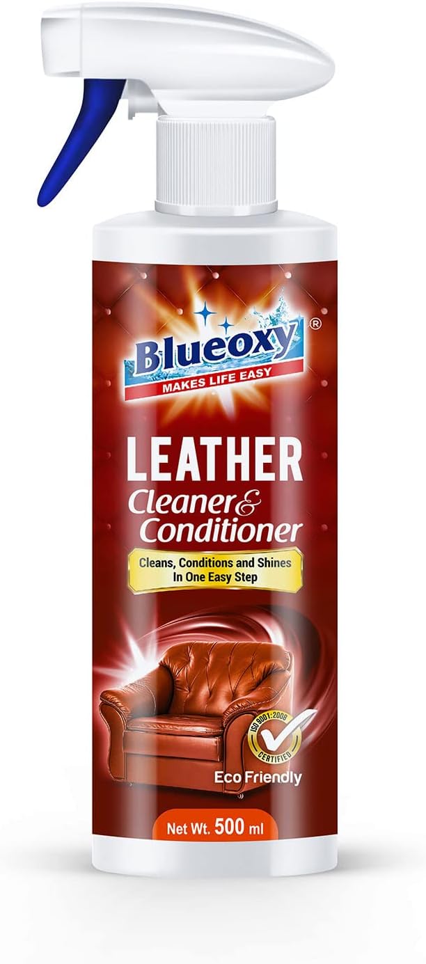 Leather Cleaner and Conditioner | Leather Cleanser | Ideal for Leather Furniture, Auto Interiors & More | Car Interior Detailing | Ecological Formulation | 500 ML Spray | QTY 1