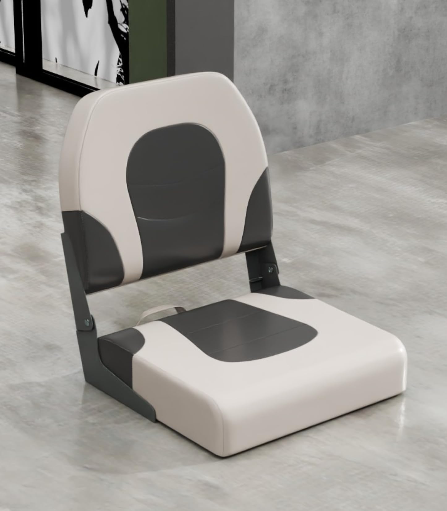 GOPLUS Lot de 2 Sièges de Bateau, Chaises Pliables Yacht Dossier Rembourrés, Similicuir Imperméable, Boulons de Montage, Sièges Capitaine pour Croisière, Bateau à Moteur, Pêche,51x42x49CM