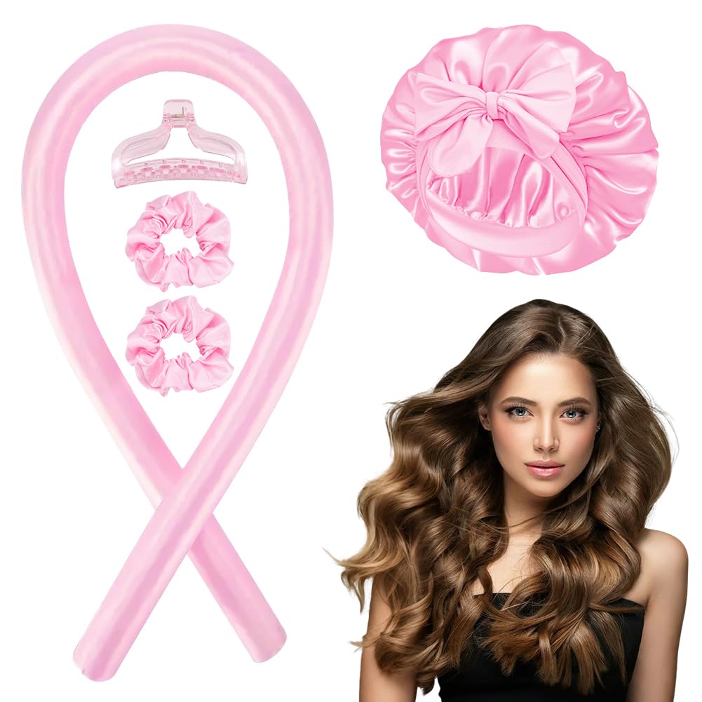 AOOWU Heatless Curls Band, üBer Nacht Overnight Blowout Locken Ohne, Neu Lockenwickler Locken Ohne Hitze, Diy Overnight Curls Gummi Hitzefreier Lockenwickler Locken für Mittleres Langes Haar