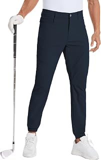 Men's Stretch Golf Joggers Pants with 4 Pockets Waterproof Slim Fit Hiking Casual Travel Work Pants for Men