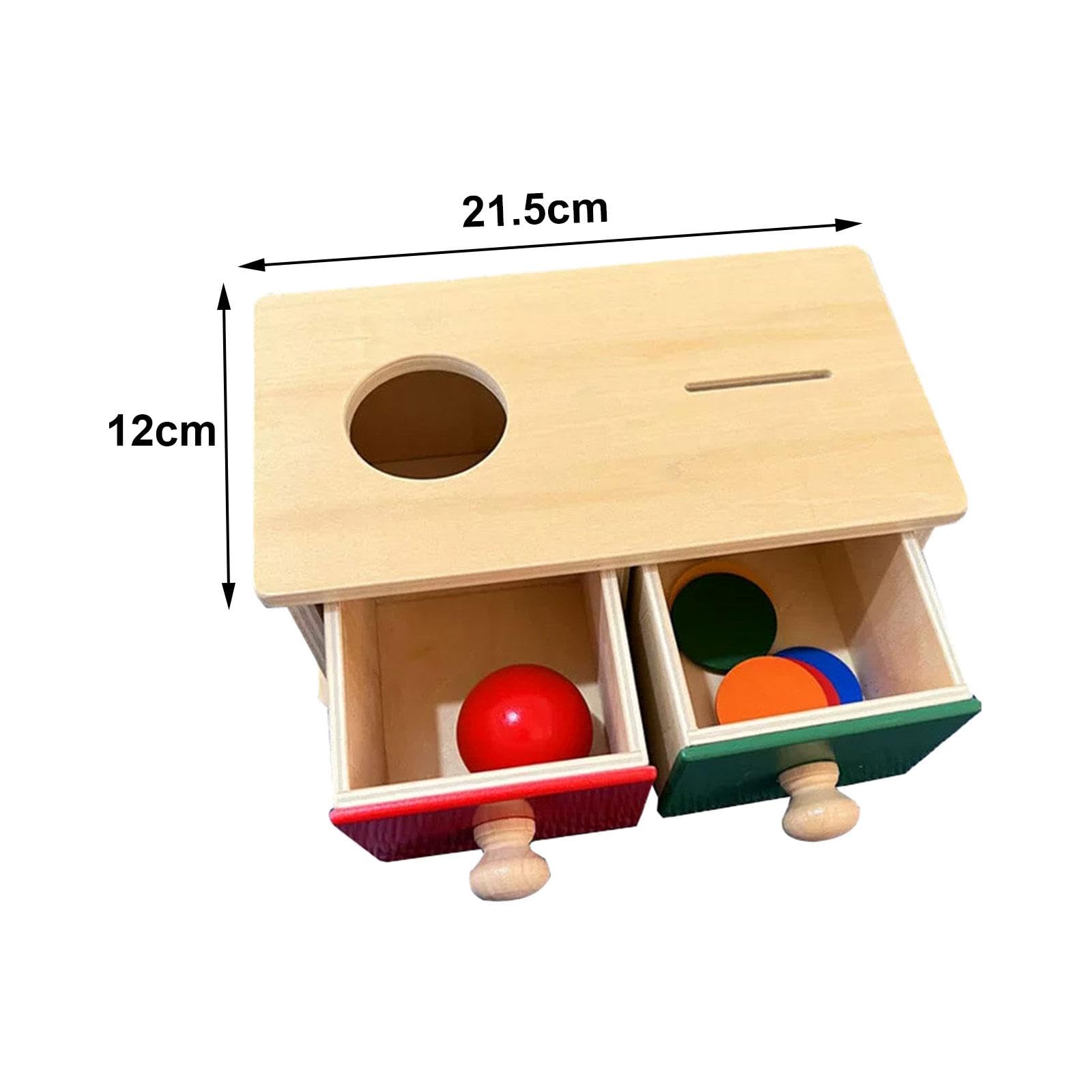 Scatola in Legno per La degli Oggetti, Giocattolo, Strumento Didattico, Giocattolo per Lo Sviluppo dei Colori, Giocatt, 2 cassetti