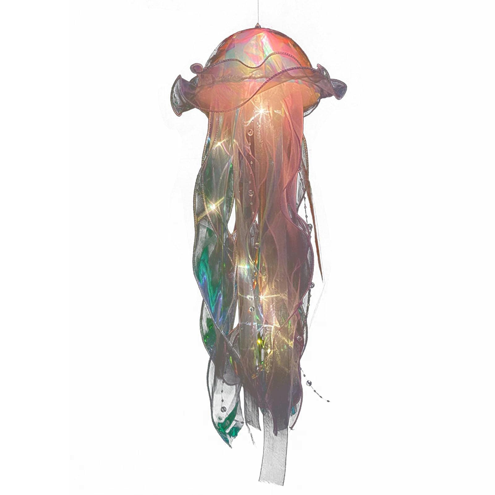 Hitburu Pink Hanging Jelly Fish Light Lamp - Atmosphere Decorative Lamp For, Jelly Fish Light Lamp Electric, Light Up Jellyfish, Handmade Decorative Ball Lamp For Living Room, Garden, Bedroom