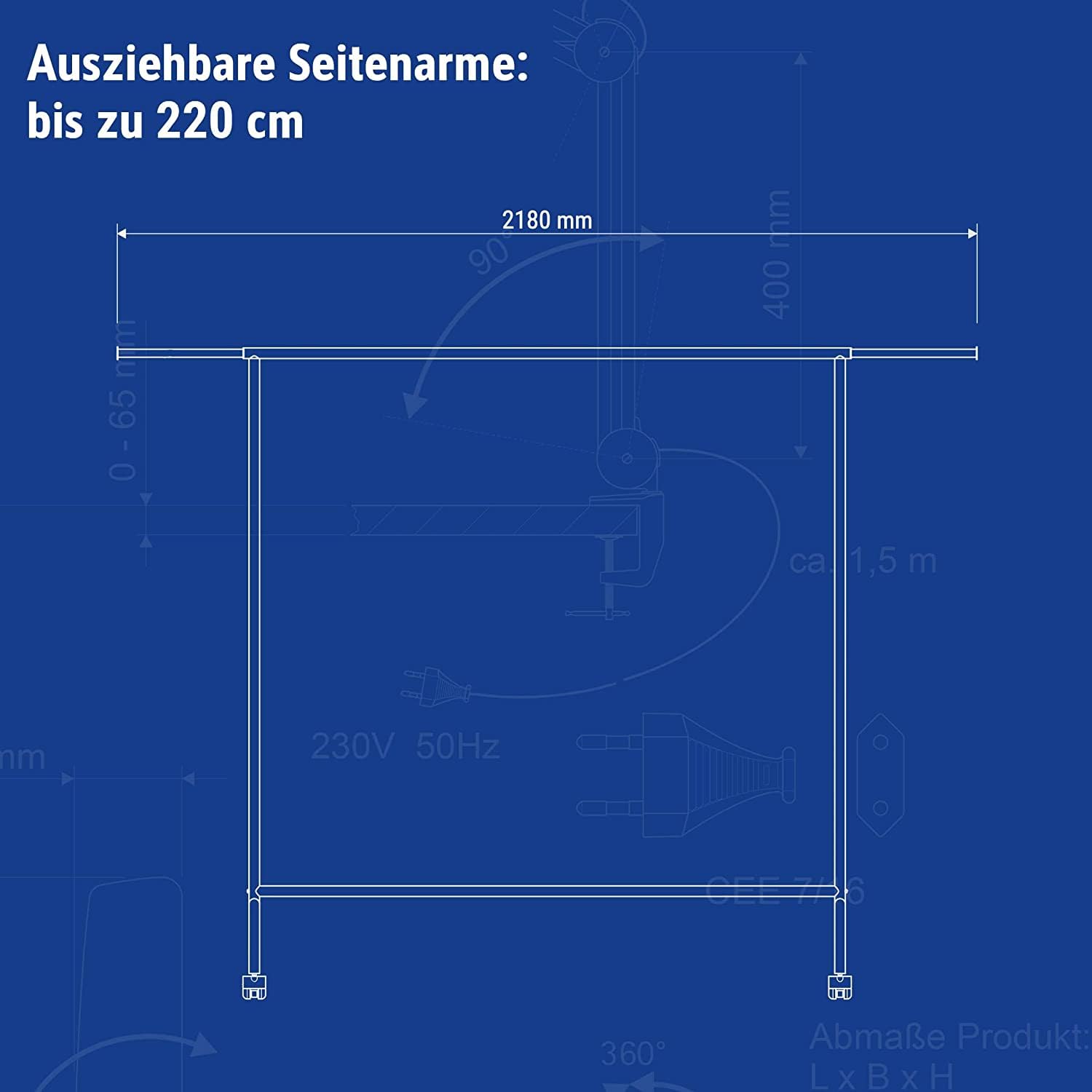 MAUL Garderobenständer MAULlimbo schwarz rollbar mit Auszieharmen