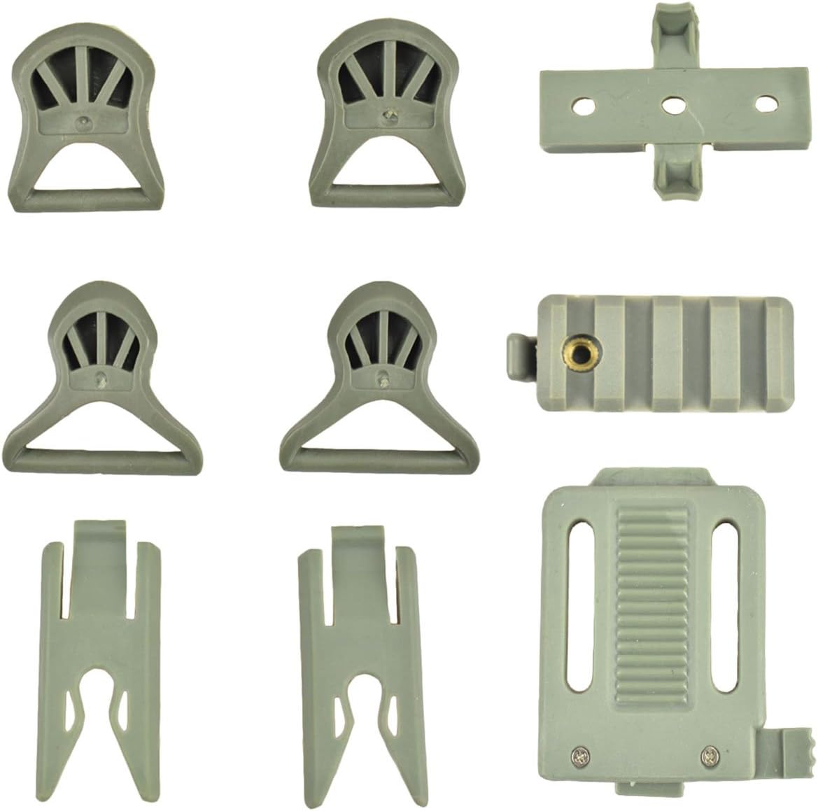 Jadedragon PJ Tactical Fast Helmet & Protect Ear Foldable Double Straps Half Face Mesh Mask & Goggle (ACU) : Sports & Outdoors