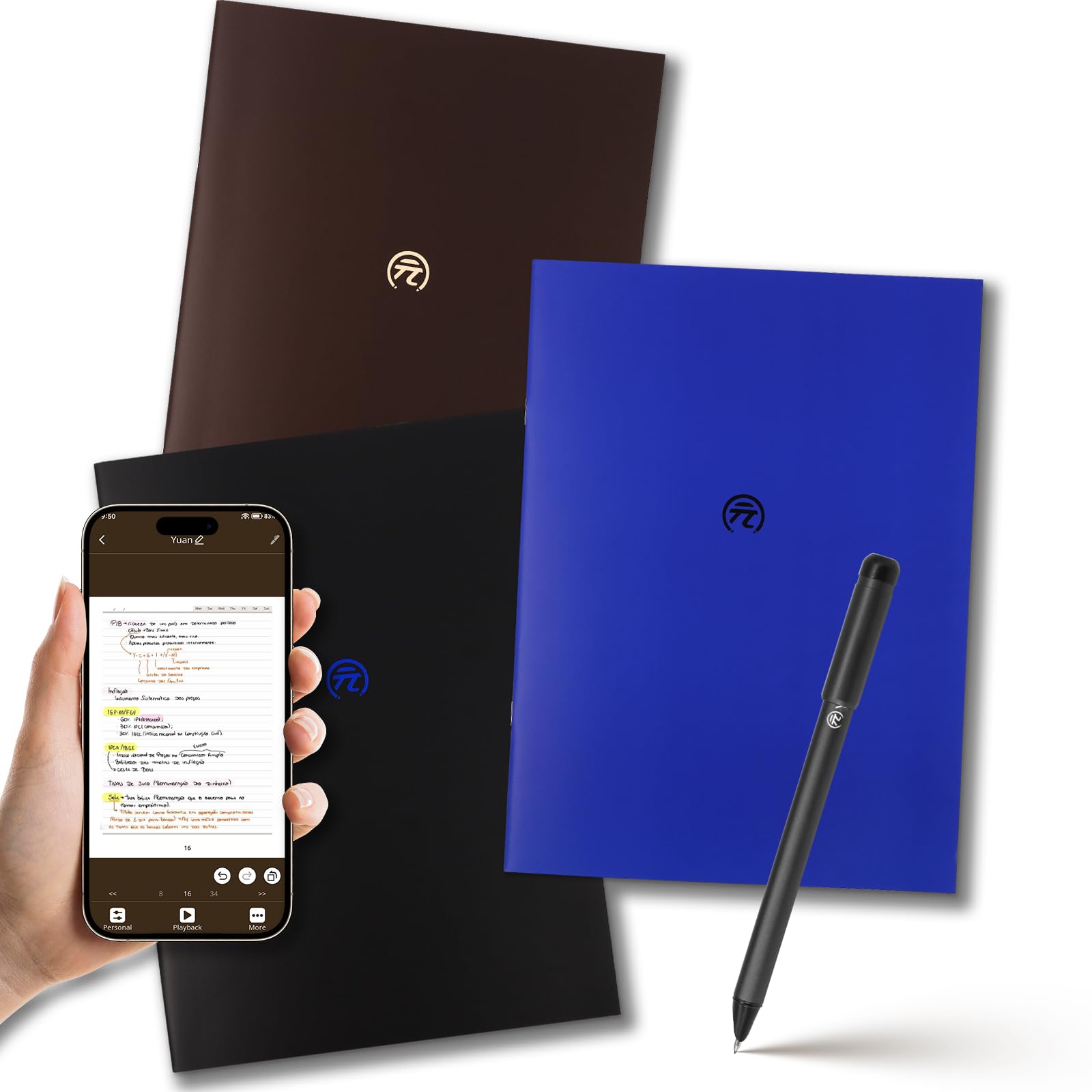 Yuan Smart Writing Set A4 Taccuino Smart, Taccuino Digitale Intelligente | Pagine a Righe Smart Sync Penna per prendere appunti, Sincronizzazione scrittura a mano, Archiviazione offline