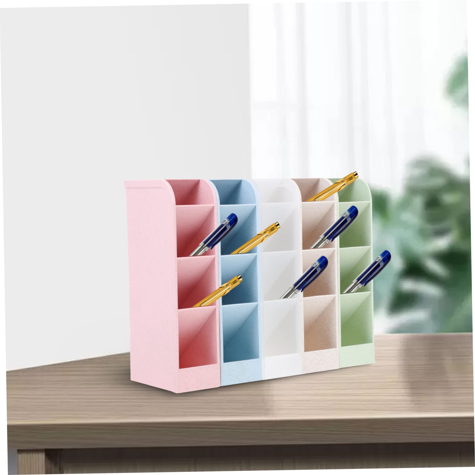 Artibetter 2 Set Portapenne Scrivania Multigriglia Scomparti Plastica Resistente Organizer Penne Tavolo Compatto E Leggero Per E Scuola Design Elegante E Robusto 5 Pezzi * 2
