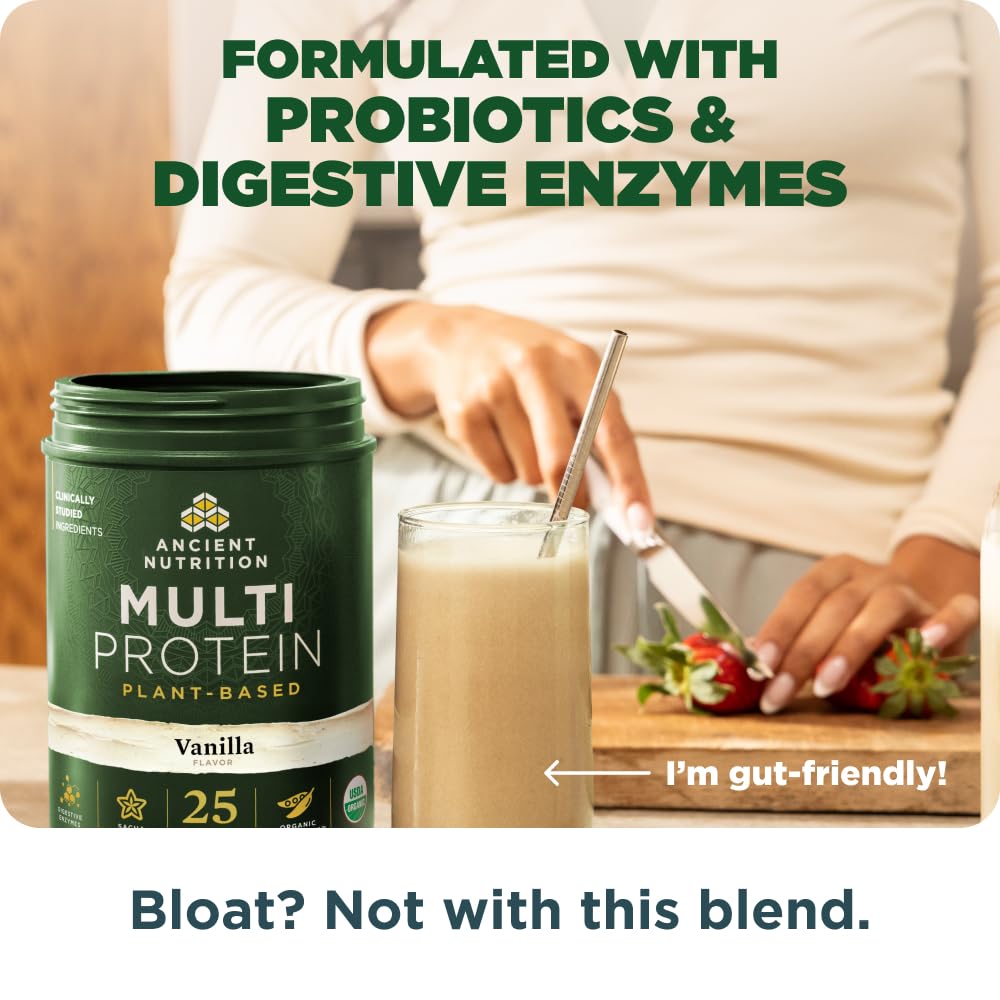Ancient Nutrition Organic Multi Protein Plant Powder, Vanilla — Amazon image 5