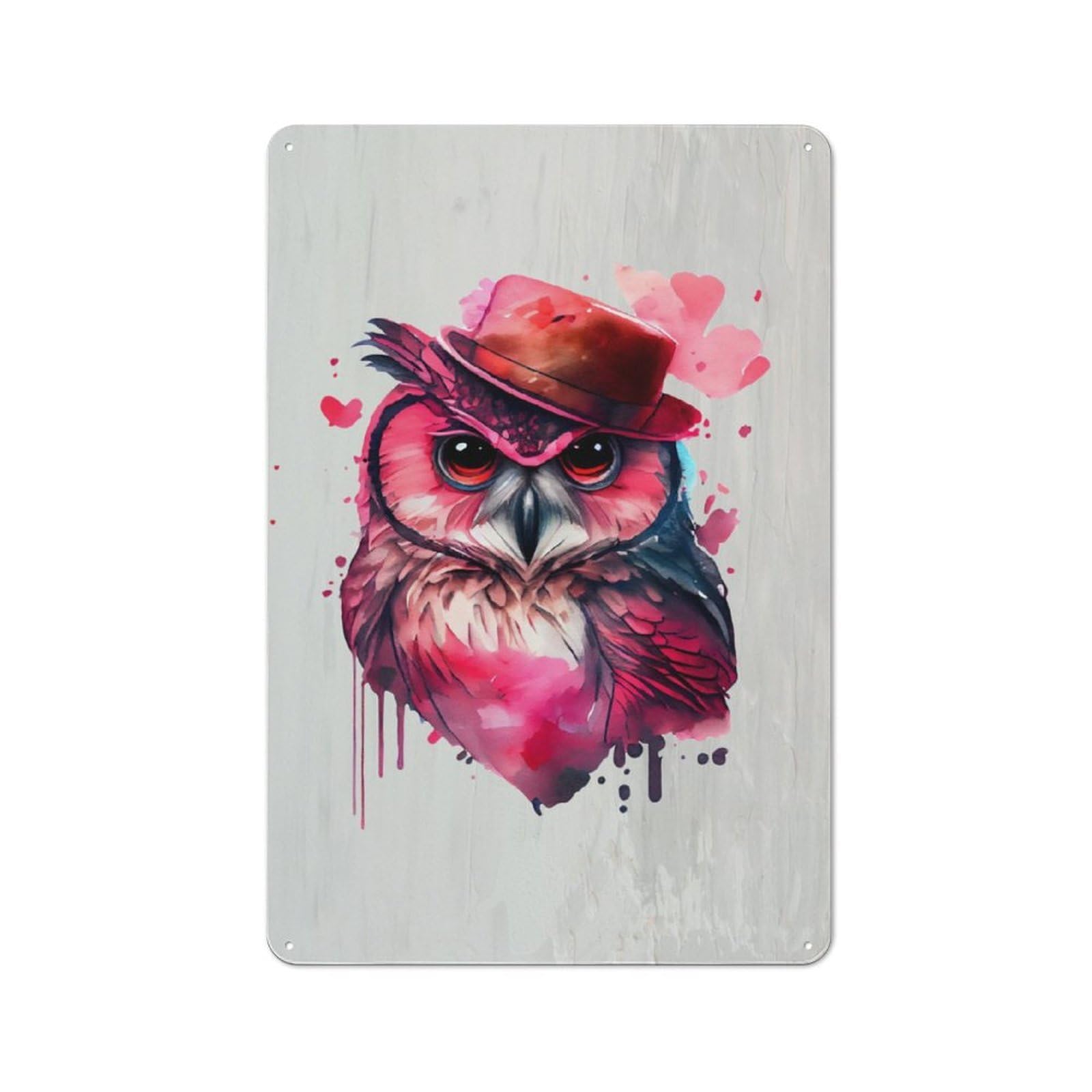 Rustic Vintage Metal Sign 30x20cm Featuring Gangster Owl Funny, Home Bar Decor for Cafe, Pub, Workshop Or Home Bar