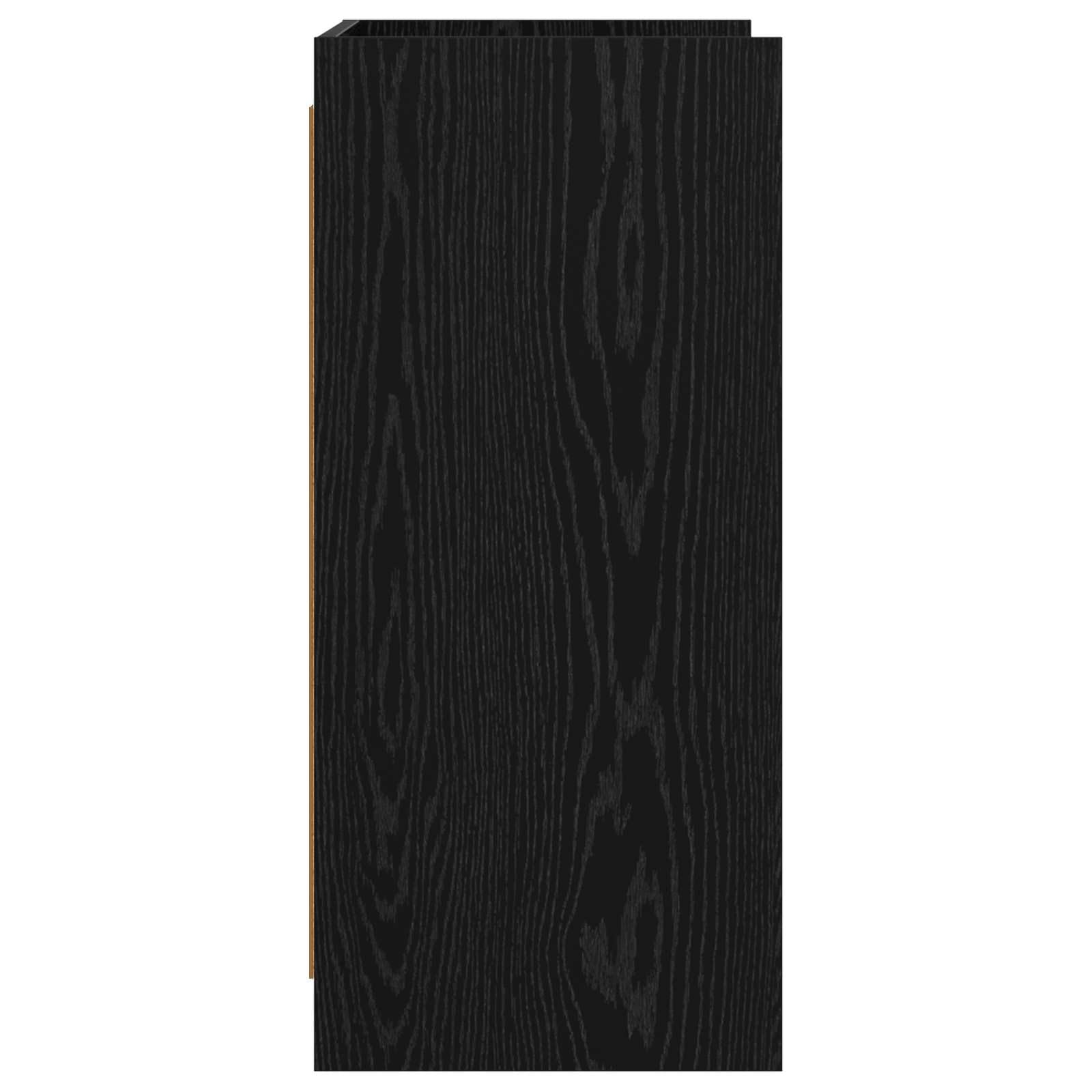 Kredens czarny dąb 75 x 36 x 80 cm, materiał drewnopochodny z 3 półkami i dużą ilością miejsca do przechowywania, do salonu, jadalni, przedpokoju i biura