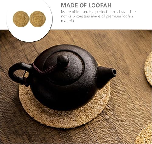 Miniatura 3 de Luxshiny Almohadillas de lufa para tetera, 2 uds., almohadilla de aislamiento térmico para oficina, lufa, kung fu, té pota, posavasos