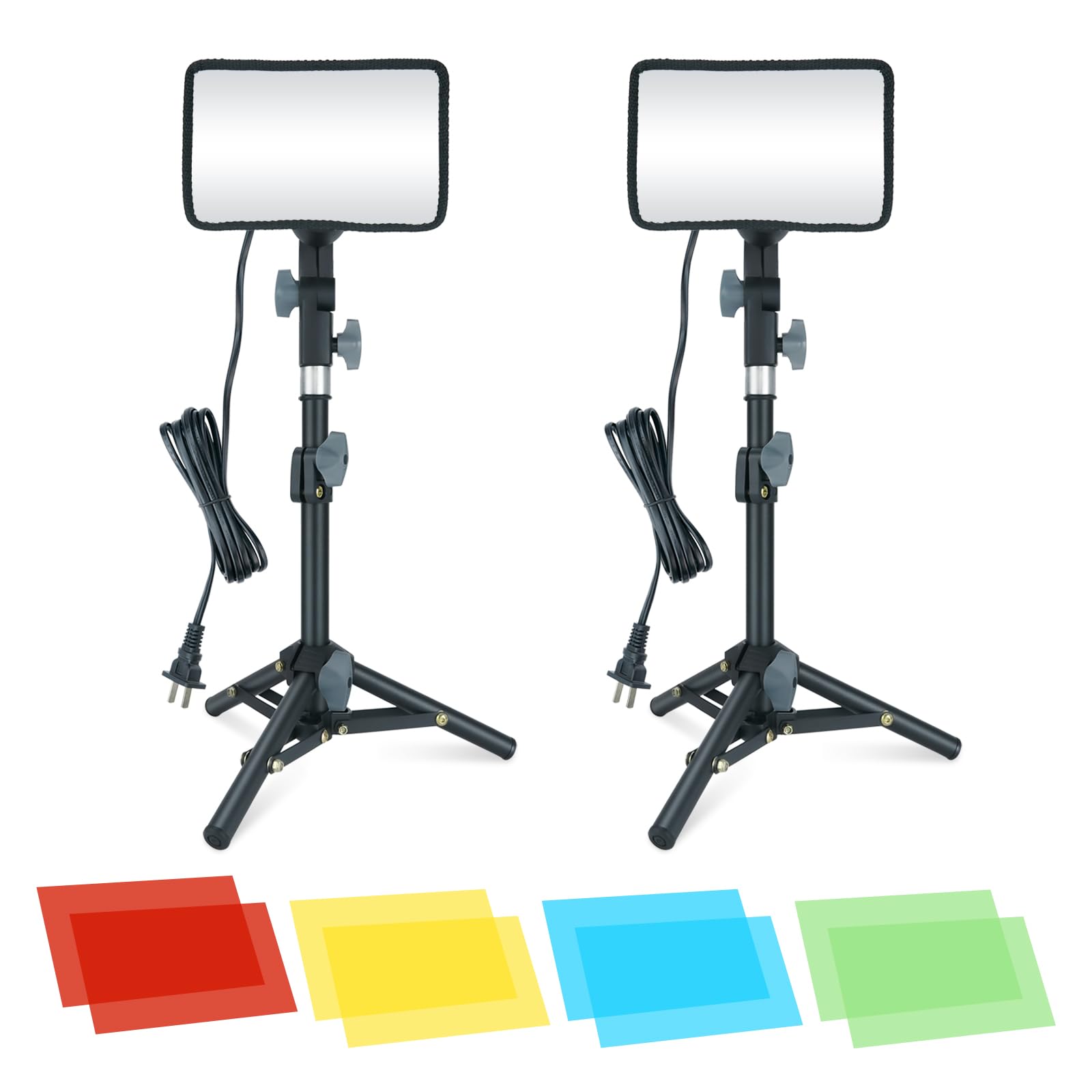 LINCO 920 Lumens LED Video Light with Adjustable Tripod Stand/Color Filters, Studio Lighting Kit for Tablet Shooting, Collection Portrait YouTube Photography Video Making-2 Packs