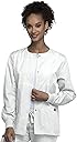 Cherokee scrubs jacket for women, Snap Front Warm-Up Jacket with 3 Pockets and Easy Care - 4350