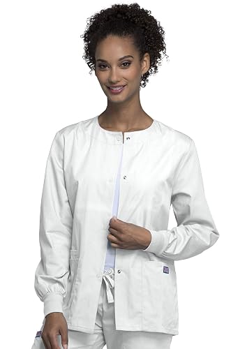 Cherokee WW Originals Scrubs Jacket for Women Snap Front 3 Pockets