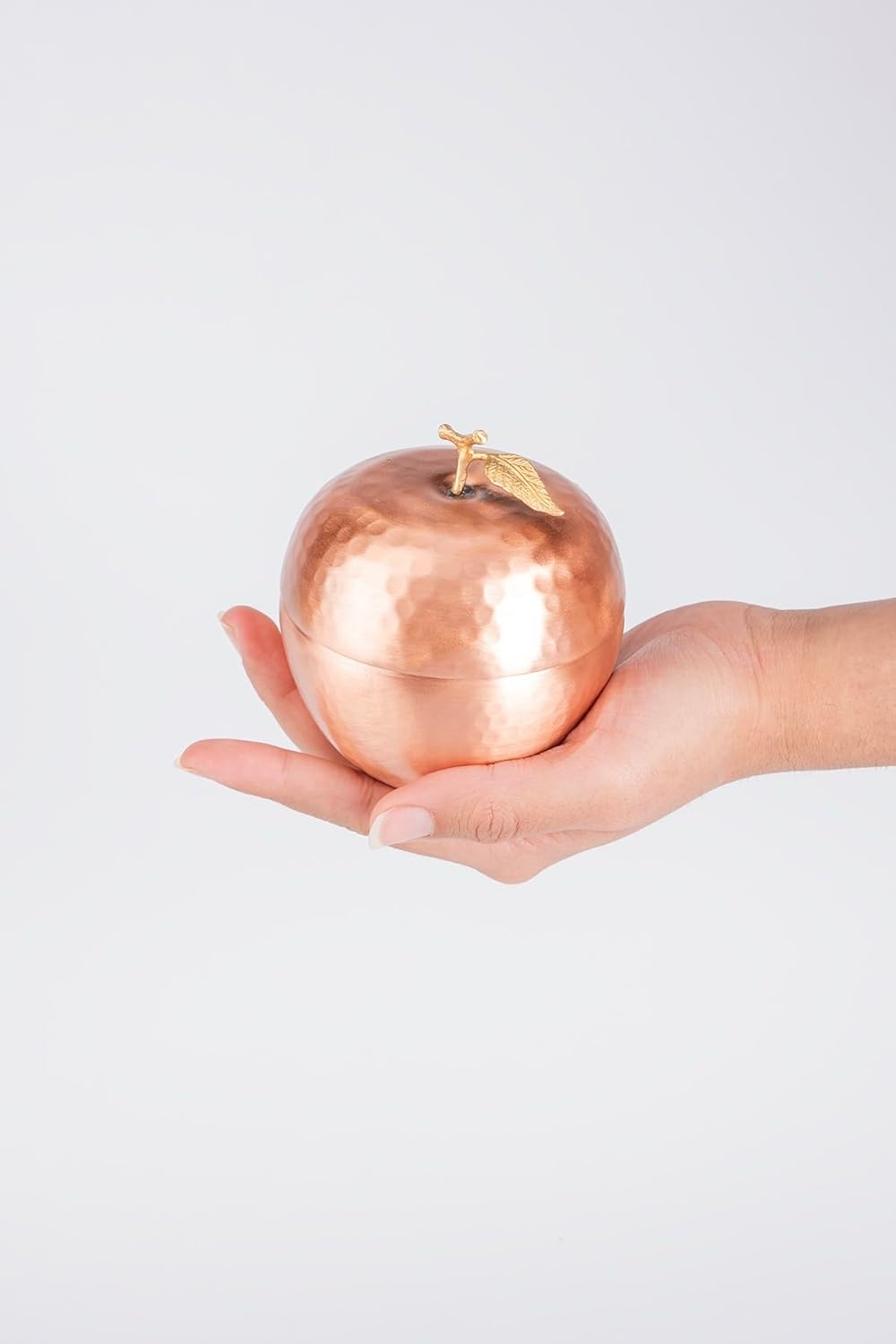 Handcrafted Copper Spice Cellar, Salt and Pepper Shaker, Apple Motif, Authentic Design, Hand Hammered - One Size