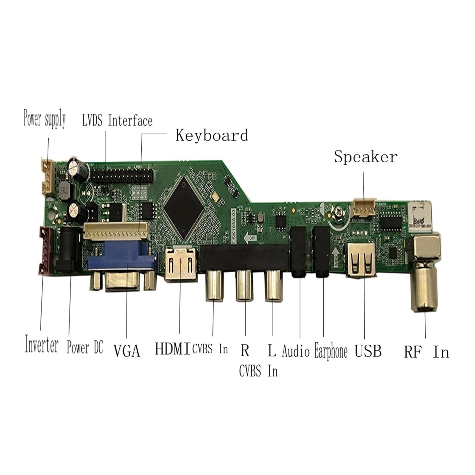 Kit TV, compatibile for B154EW02 V1/V2/V3/V6/V7 TV+HDMI+VGA+AV+USB Driver della scheda controller schermo LED LCD(B154EW02 V7)