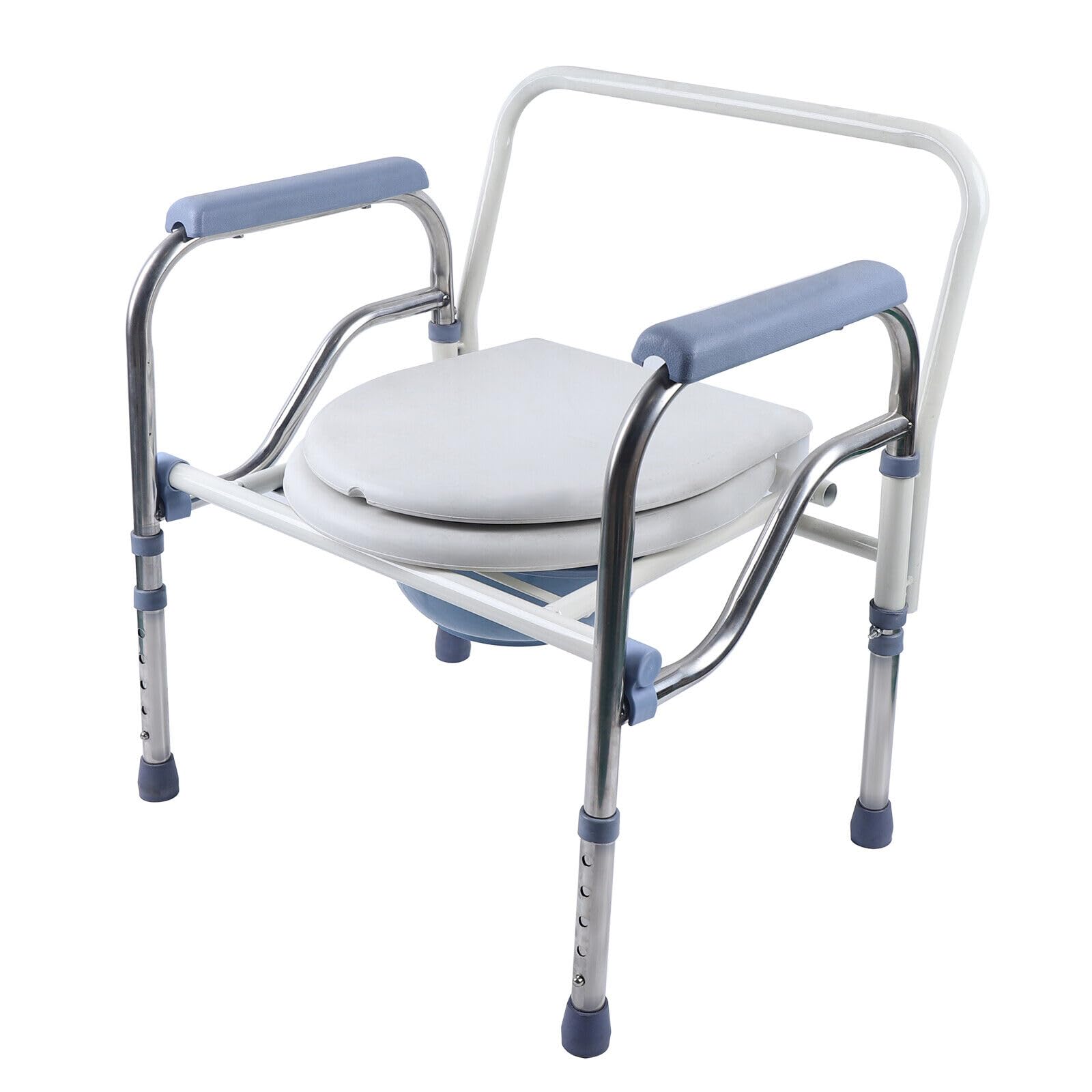 Składane krzesło toaletowe z regulacją wysokości ze zdejmowaną patelnią dla seniorów do 150 kg