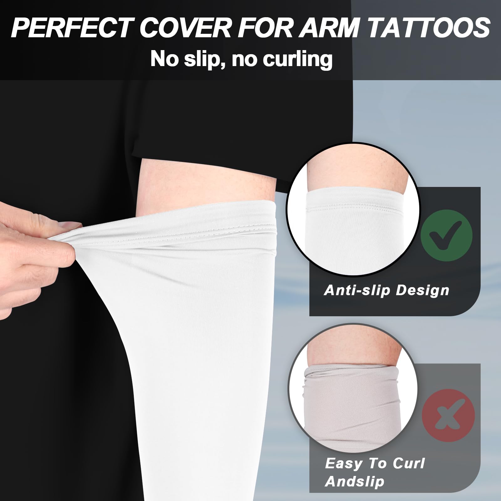 Mangas de protección solar UV UPF 50+ para hombres y mujeres, mangas de sol refrescantes