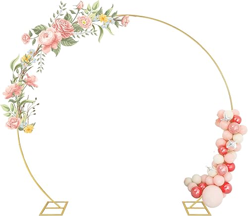 Chamvis Soporte de fondo redondo, soporte de arco de arco de globos de metal, arco de boda, fondo de fotos para bodas, baby shower, suministros de