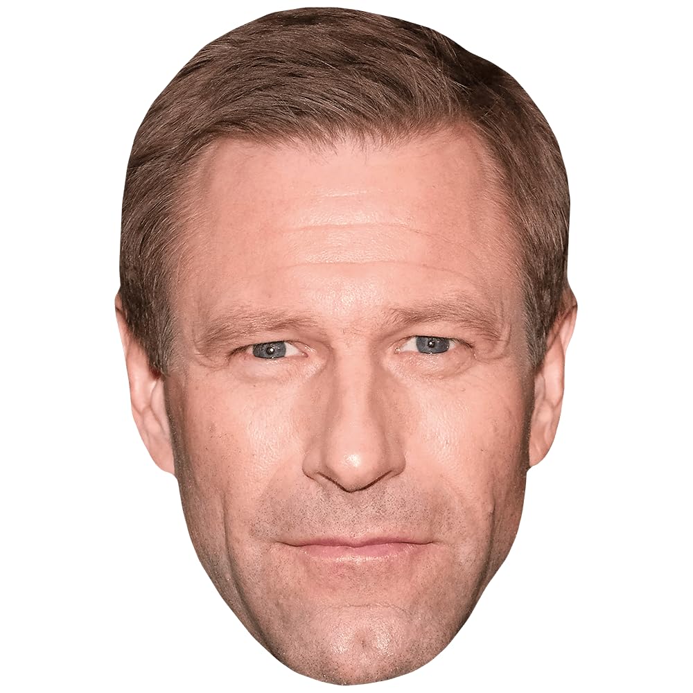 Celebrity Cutouts Lifelike Aaron Eckhart (Stubble) Celebrity Mask, Flat Card Face, Fancy Dress Mask