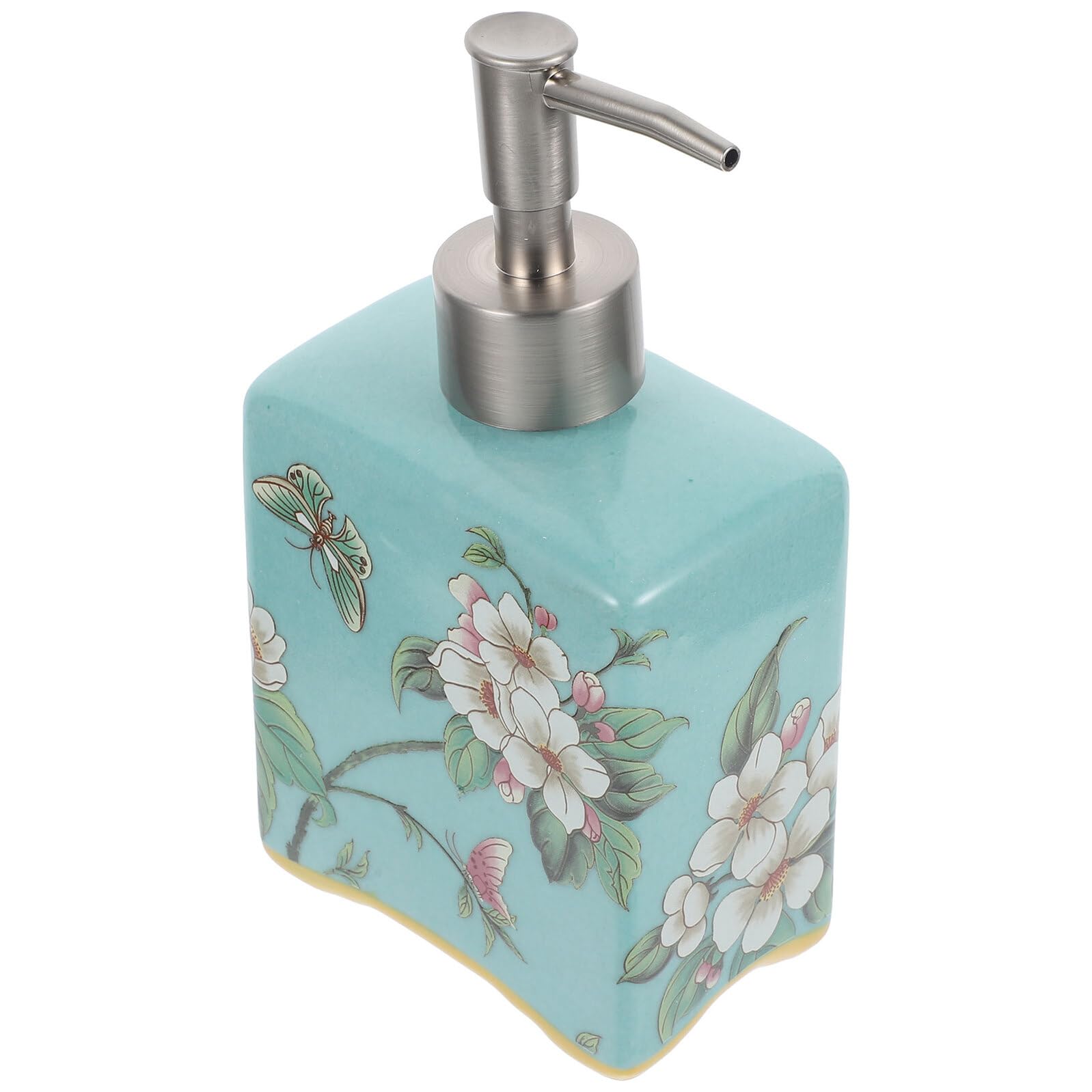 Dispensador de Jabón Recargable de Cerámica Bomba Antigoteo para Baño y Cocina Botella Vacía para Champú Loción y Gel Diseño Vintage Verde Elegante y Funcional para Uso Doméstico