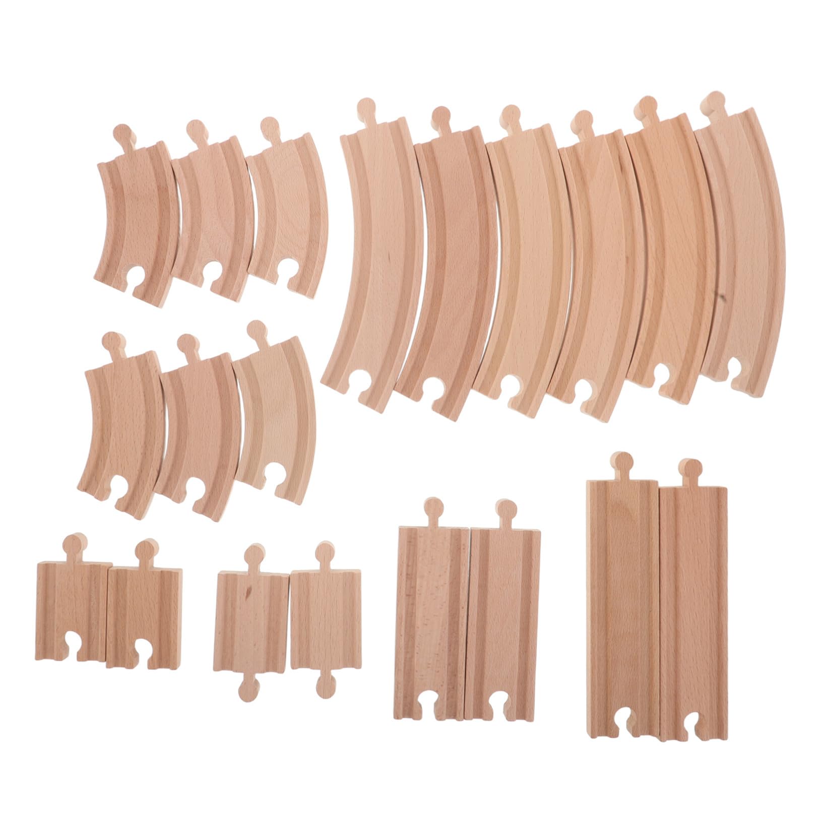 BESPORTBLE 20pezzi Accessori Per Treni in Legno Binari Dritti Curvi Espansione Compatibili Con Sistemi Ferroviari Giocattolo Di Ricambio Per Layout Creativi