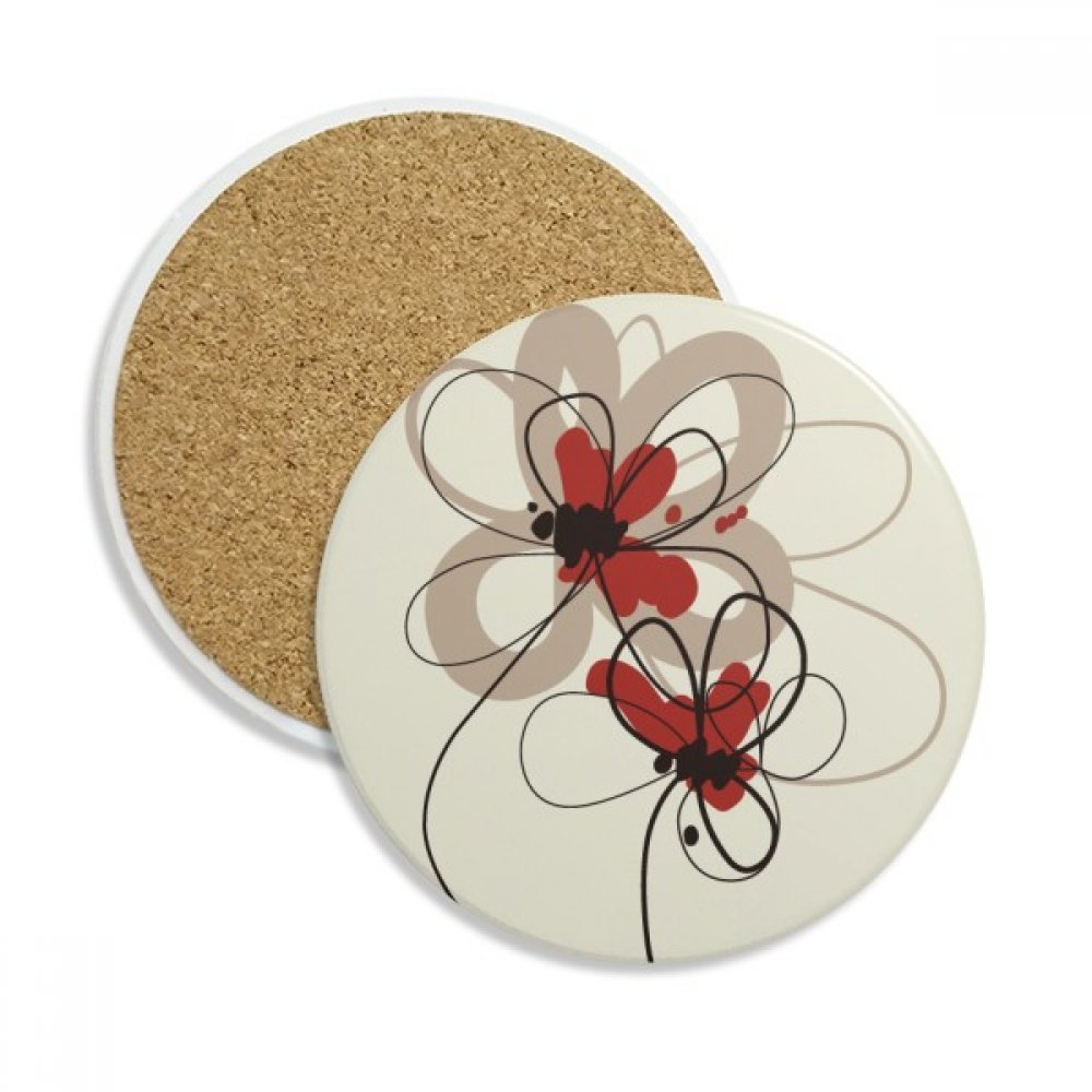 Dessous de verre céramique pavot pierre absorbante haut de gamme lot de 2