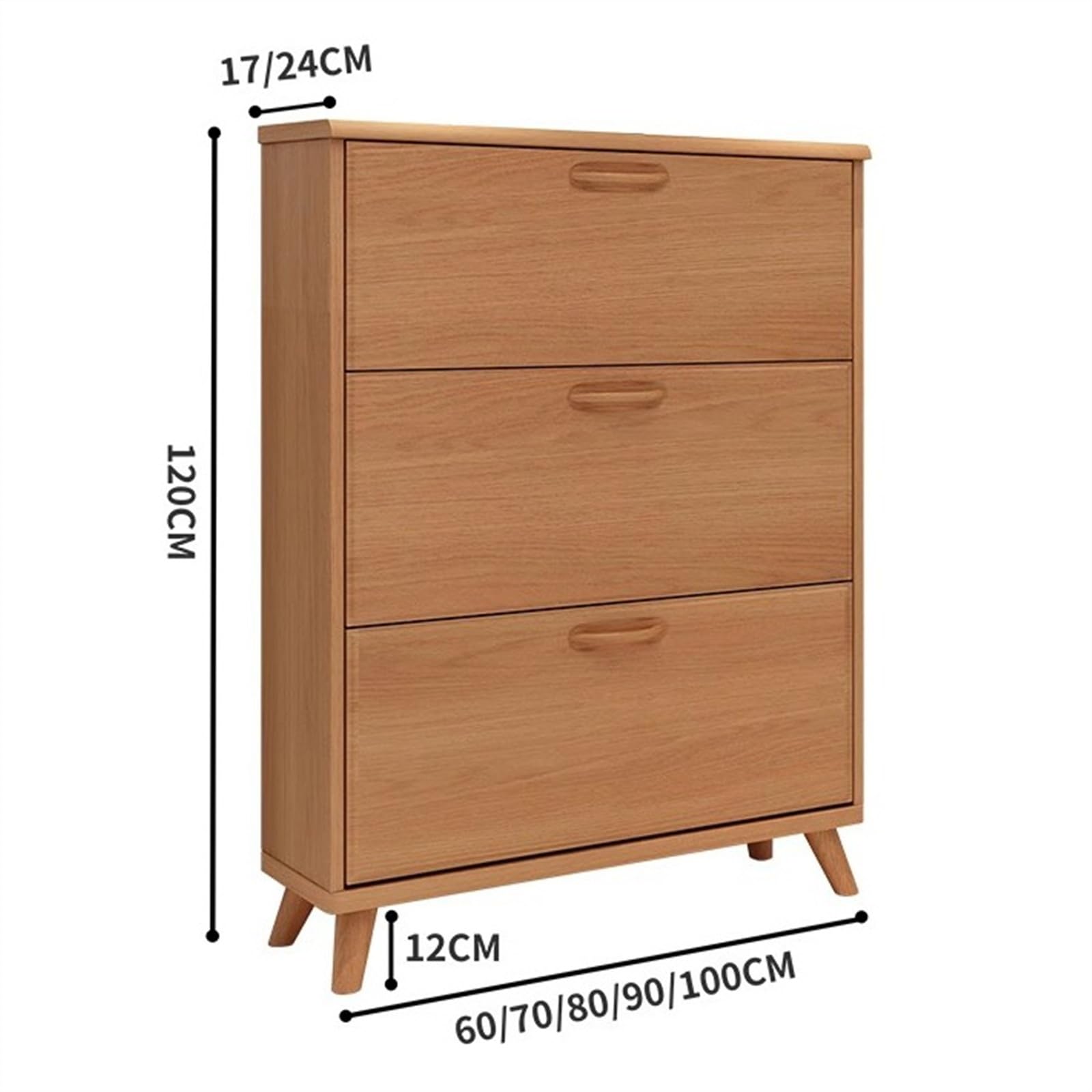 Armadio per Scarpe Scarpiera con 3 cassetti ribaltabili, scarpiera sottile salvaspazio, scarpiera indipendente for organizer for scarpe, for ingresso, corridoio, camera da letto Portascarpe(70x17x120c