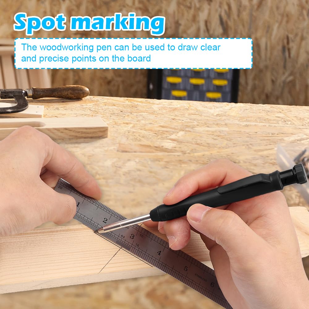 AKSIQIOL 3-Piece Tracer Pencil Set, Carpenter & Builder Pencils with Built-In Sharpener - Image 4