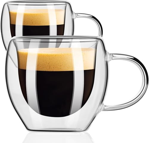PARACITY Double Wall Glass Espresso Cups