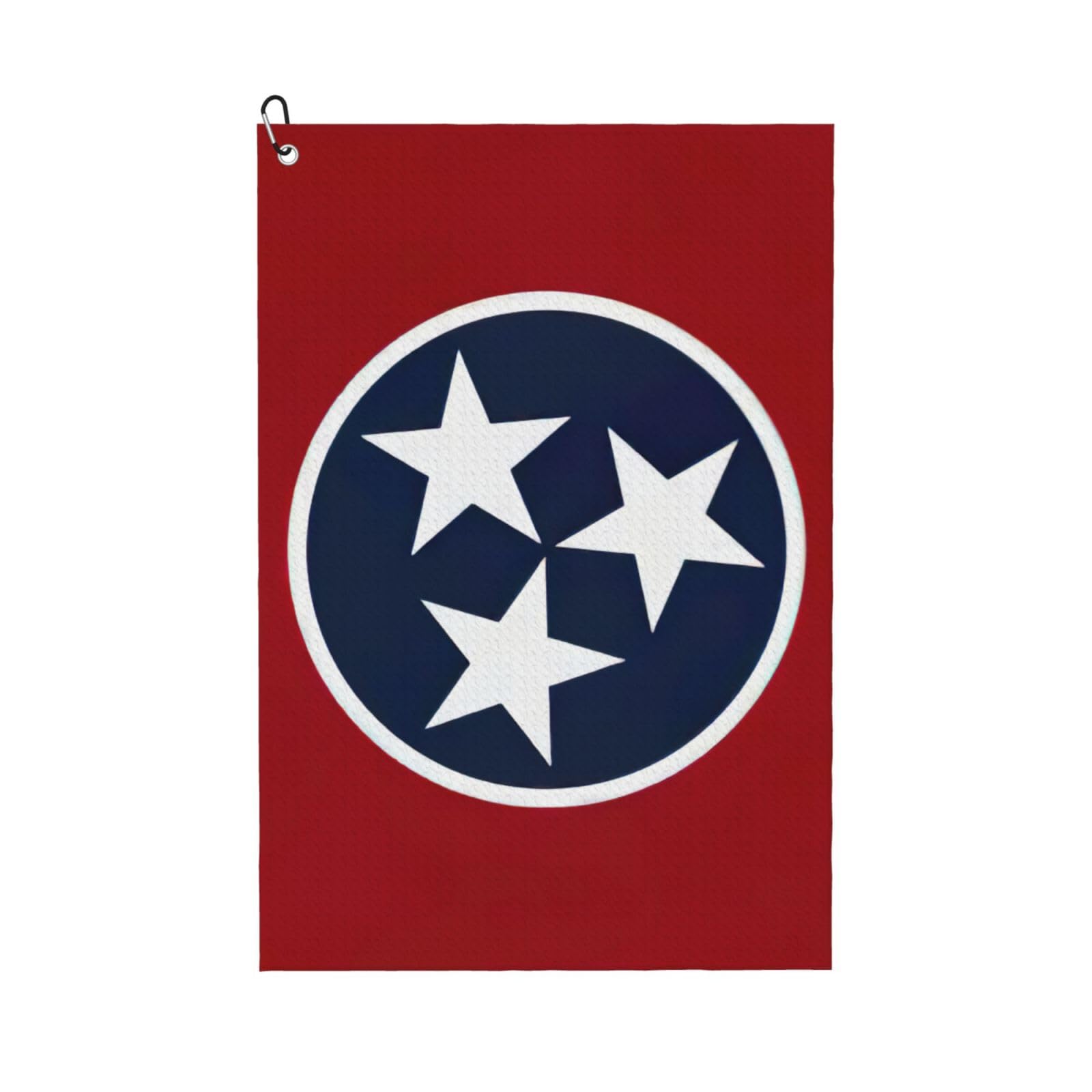 Anceky Tennessee Flag Print Golf Towel 24"X16" Microfiber Golf Cleaning Towel with Carabiner Clip for Golf Bags