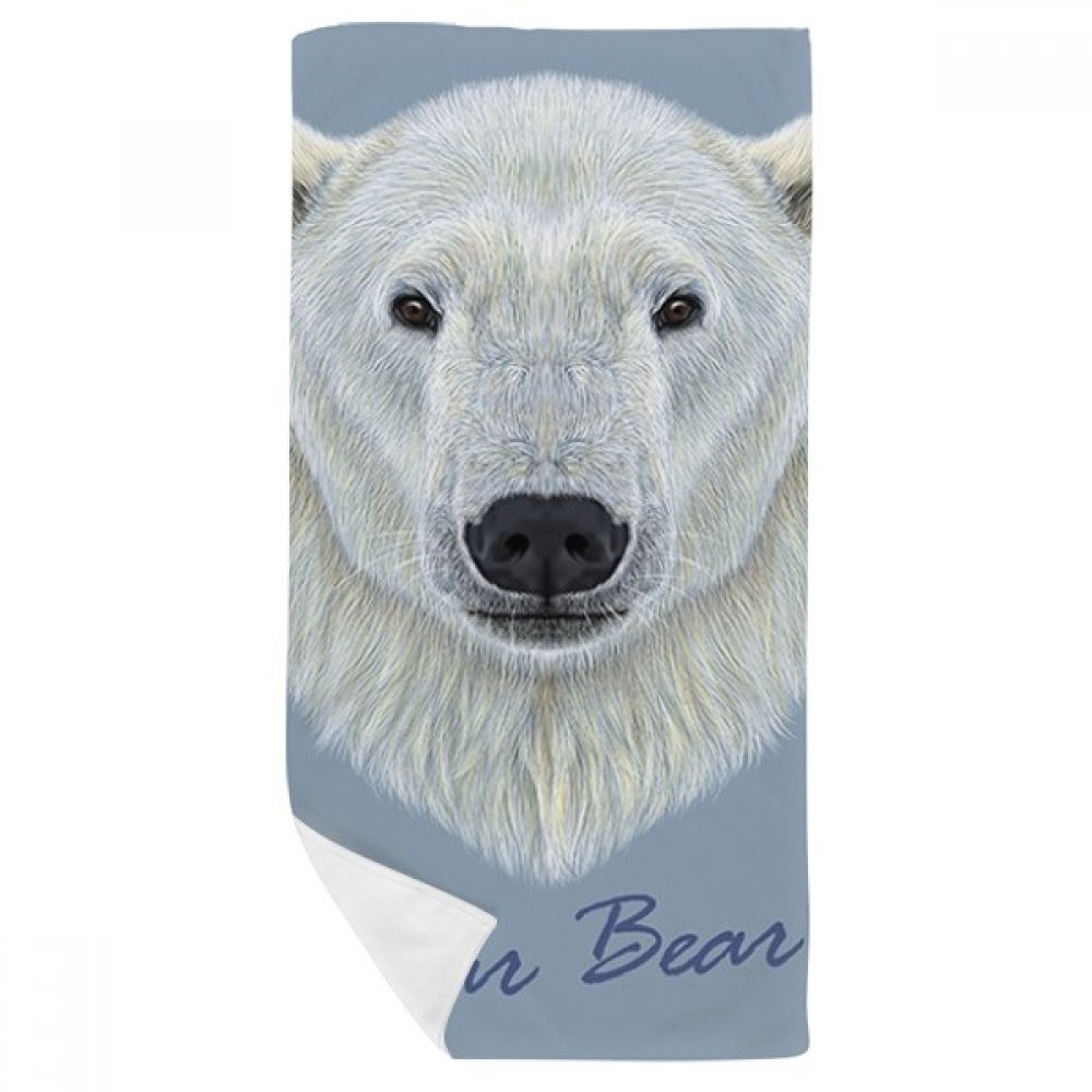 Serviette ours polaire 35x70cm idéale pour le sport et le spa