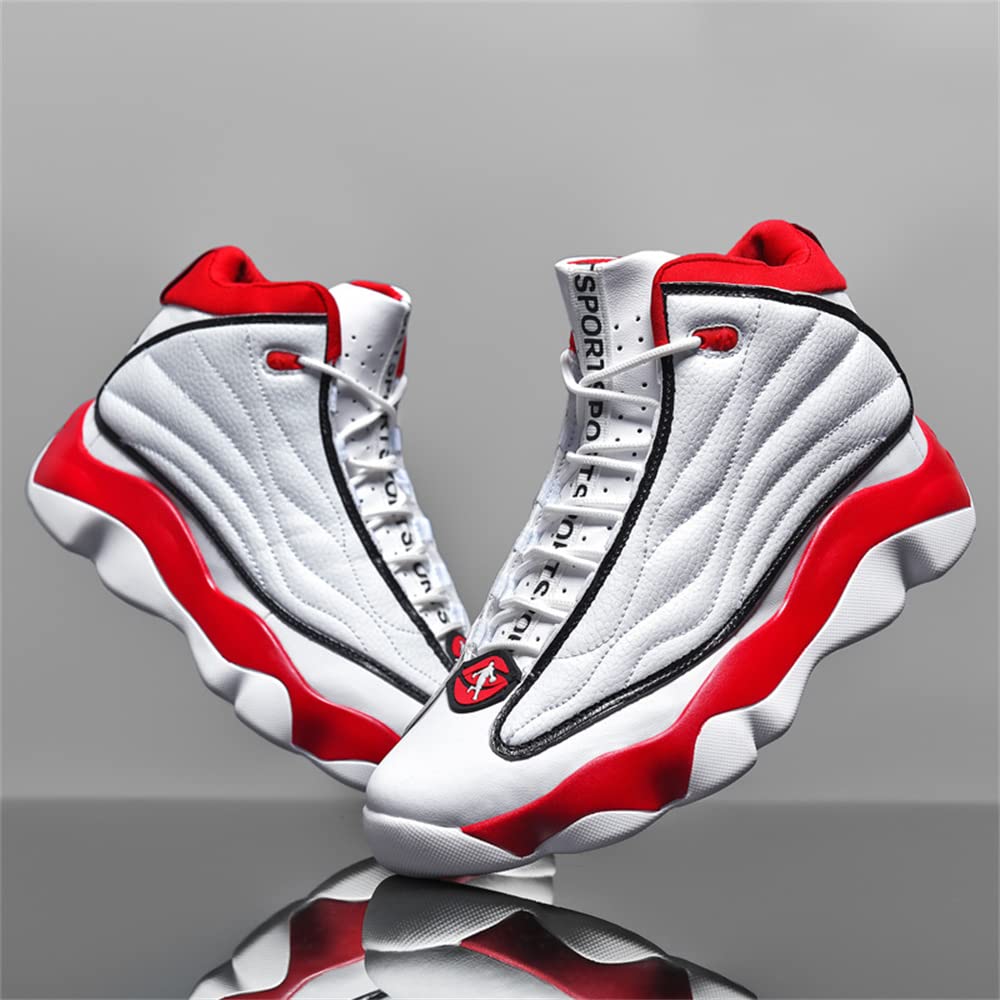 Scarpe da Basket Unisex Alte, Sneakers Sportive Leggere | Sneaker alla moda con lacci. Suola leggera e grippante. Per il campo e il massimo comfort giornaliero.(Red,42 EU)